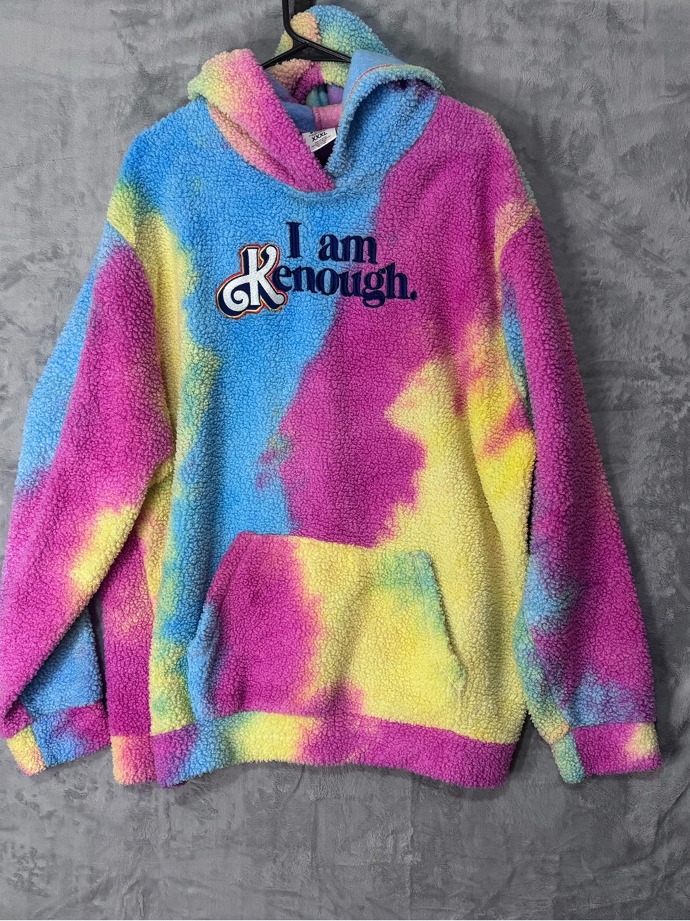 Official Mattel Barbie Movie I Am Kenough Sherpa Tie Dye Hoodie Unisex 3XL